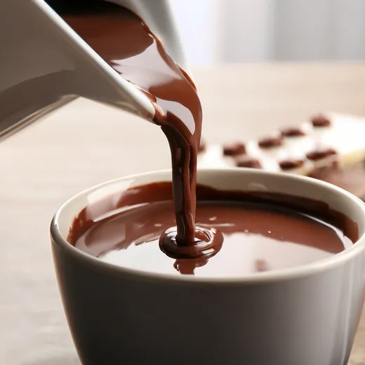 Hot chocolate being poured
