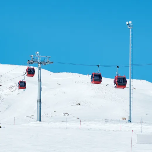Gondolas over the slope
